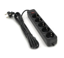Мережевий подовжувач Gembird SP5, 220В 10А, 5 розеток, 1.8 м, Black, Q40