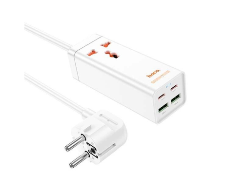 Мережевий фільтр HOCO AC10A на 1 розетку + 2 USB + 2 USB-C, 65W, кабель 1,5 м, 220В, White, Box Мережевий фільтр HOCO AC10A на 1 розетку + 2 USB + 2 USB-C, 65W, кабель 1,5 м, 220В, White, Box