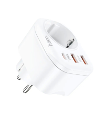 Мережевий фільтр HOCO NS3 на 1 розетка + 2 USB + USB-C, 20W, 220В, White