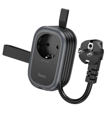 Фільтр HOCO NS7 на 1 розетку + 2 USB+ USB-C, 20W, кабель 1.1м, 220В, Black, Box