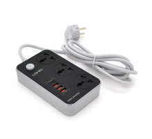 Мережевий фільтр LDNIO SC3412, 3 Розетки + 4 USB, 2 м, перетин 3х0,75мм, Black, Box
