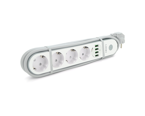 Мережевий фільтр LDNIO SE4432, 4 Розетки + 4 USB, 2 м, перетин 3х0,75мм, White, Box Мережевий фільтр LDNIO SE4432, 4 Розетки + 4 USB, 2 м, перетин 3х0,75мм, White, Box