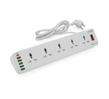 Мережевий фільтр LDNIO SC10610, 10 Розеток + 5 USB+Type-C, 2 м, перетин 3х0, 75мм, White, Box Мережевий фільтр LDNIO SC10610, 10 Розеток + 5 USB+Type-C, 2 м, перетин 3х0, 75мм, White, Box