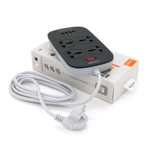 Мережевий фільтр LDNIO SC4407, 4 Розетки + 4 USB, 2 м, перетин 3х0,75мм, White, Box