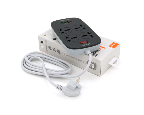 Мережевий фільтр LDNIO SC4407, 4 Розетки + 4 USB, 2 м, перетин 3х0,75мм, White, Box Мережевий фільтр LDNIO SC4407, 4 Розетки + 4 USB, 2 м, перетин 3х0,75мм, White, Box