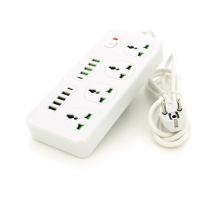 Мережевий фільтр ТВ-Т91, 4 розетки + 8 USB + 2 PD, 2 м, перетин 3х0, 75мм, 3000W, White, Box