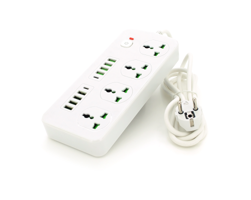Мережевий фільтр ТВ-Т91, 4 розетки + 8 USB + 2 PD, 2 м, перетин 3х0, 75мм, 3000W, White, Box Мережевий фільтр ТВ-Т91, 4 розетки + 8 USB + 2 PD, 2 м, перетин 3х0, 75мм, 3000W, White, Box