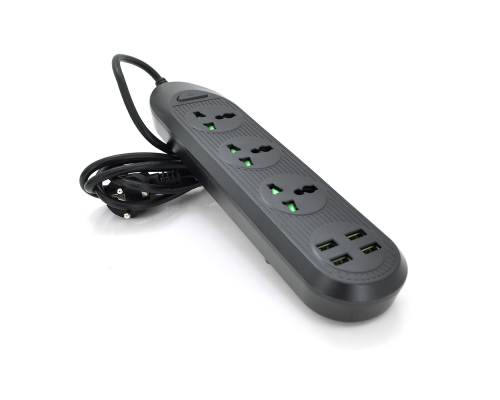 Мережевий фільтр ТВ-Т16mini, 3 розетки + 4 USB, 2 м, перетин 3х0,75мм, 3000W, Black, Box Мережевий фільтр ТВ-Т16mini, 3 розетки + 4 USB, 2 м, перетин 3х0,75мм, 3000W, Black, Box