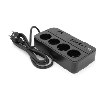 Мережевий фільтр G13, 3000W, 4 Socket + 4 USB 3,2 А + 2 Type-C, 2м, Black, Box