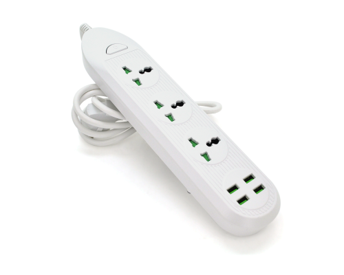 Мережевий фільтр ТВ-Т16mini, 3 розетки + 4 USB, 2 м, перетин 3х0, 75мм, 3000W, White, Box Мережевий фільтр ТВ-Т16mini, 3 розетки + 4 USB, 2 м, перетин 3х0, 75мм, 3000W, White, Box