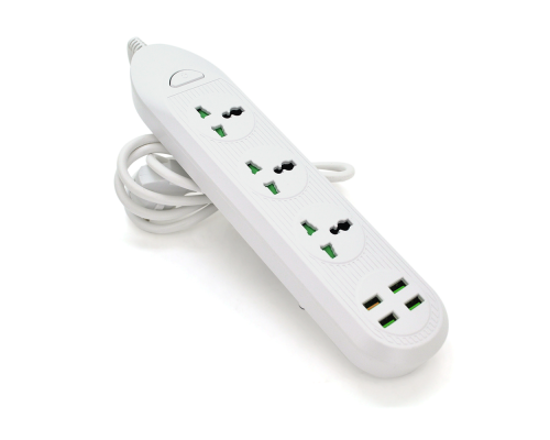 Мережевий фільтр ТВ-Т16, 3 розетки + 4 USB, 2 м, перетин 3х0,75мм, 3000W, White, Box Мережевий фільтр ТВ-Т16, 3 розетки + 4 USB, 2 м, перетин 3х0,75мм, 3000W, White, Box