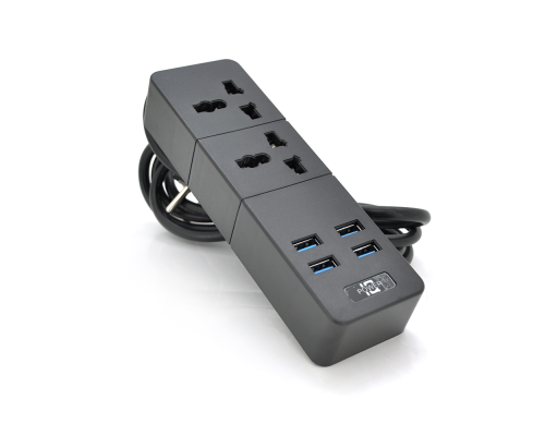 Мережевий фільтр ТВ-Т07, 2 розетки + 4 USB, 2 м, перетин 3х0,75мм, 2500W, Black, Box Мережевий фільтр ТВ-Т07, 2 розетки + 4 USB, 2 м, перетин 3х0,75мм, 2500W, Black, Box