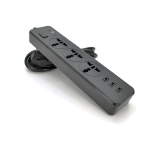 Мережевий фільтр ТВ-Т13, 3 розетки + 3 USB, 2 м, перетин 3х0,75мм, 2500W, Black, Box