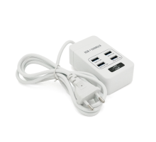 Мережевий фільтр ТВ-Т05, 4 USB, 1.5 м, перетин 3х0, 75мм, 2.1А, White, Box