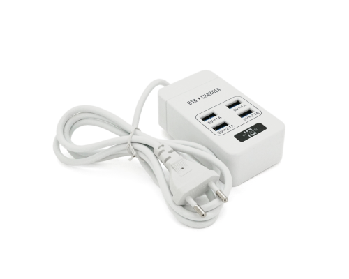 Мережевий фільтр ТВ-Т05, 4 USB, 1.5 м, перетин 3х0, 75мм, 2.1А, White, Box Мережевий фільтр ТВ-Т05, 4 USB, 1.5 м, перетин 3х0, 75мм, 2.1А, White, Box