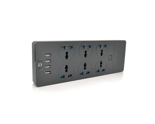 Мережевий фільтр ТВ-Т12, 6 розеток + 4 USB, 2 м, перетин 3х0,75мм, 3000W, Black, Box Мережевий фільтр ТВ-Т12, 6 розеток + 4 USB, 2 м, перетин 3х0,75мм, 3000W, Black, Box