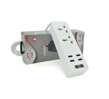 Мережевий фільтр ТВ-Т07, 2 розетки + 4 USB, 2 м, перетин 3х0,75мм, 2500W, White, Box