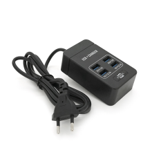 Мережевий фільтр ТВ-Т05, 4 USB, 1.5 м, перетин 3х0, 75мм, 2.1А, Black, Box