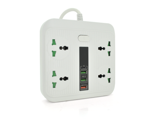 Мережевий фільтр TB-Т18, 4 розетки + 2 USB + PD, 2 м, перетин 3х0,75мм, 3000W, White, Box Мережевий фільтр TB-Т18, 4 розетки + 2 USB + PD, 2 м, перетин 3х0,75мм, 3000W, White, Box