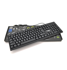Клавиатура USB Merlion KB-888, длина кабеля 135см, (Eng/Укр/Рус), (460х158х33 мм) Black, 104к, Q20