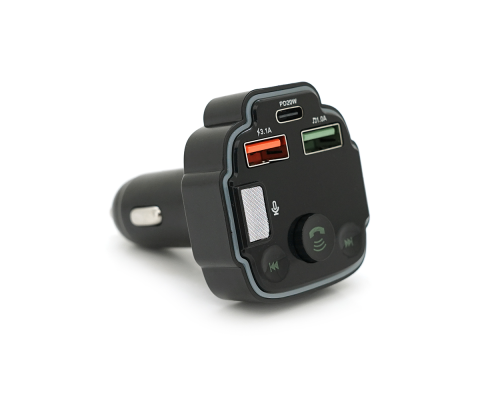 FM-модулятор Q8 з еквалайзером, 3.1A, USB, TF, 55.5х41.5х37.5