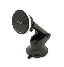 Автотримач Yesido C132+ Wireless Charging 15W, кріплення на торпеду, магніт, Black, Box