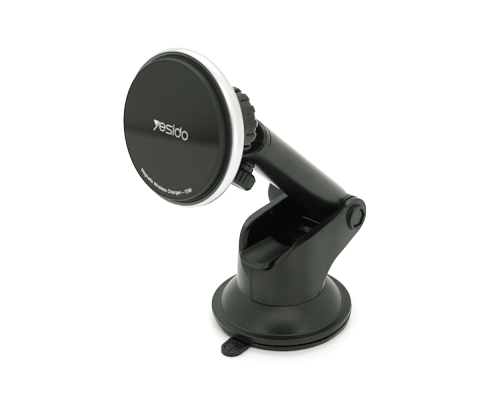 Автотримач Yesido C132+ Wireless Charging 15W, кріплення на торпеду, магніт, Black, Box