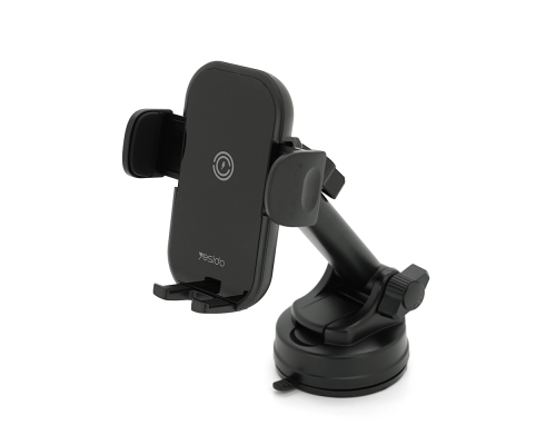 Автотримач Yesido C197+ Wireless Charging 15W, кріплення на торпеду, клямка 50-90мм, Black, Box