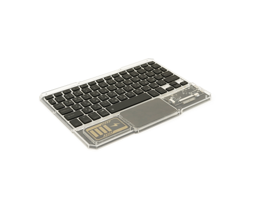 Клавіатура бездротова YT-K333, розкладна, 78 клавіш, Touchpad, (Eng/Pyc), 2.4G, вбудований акумулятор, 245x165mm, Black/Transparent, Box Клавіатура бездротова YT-K333, розкладна, 78 клавіш, Touchpad, (Eng/Pyc), 2.4G, вбудований акумулятор, 245x165mm, Black/Transparent, Box