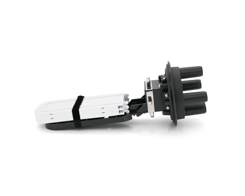Муфта оптична Merlion ML-OP-F102H-48C, герметична, 4 введення, до 4-х касет, до 48 зварок, матеріал PP