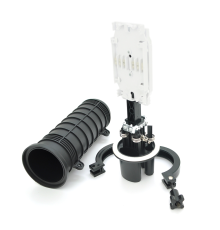 Муфта оптична Merlion ML-OP-F105H-48C, герметична, 4 введення, до 2-х касет, до 48 зварок, матеріал PP