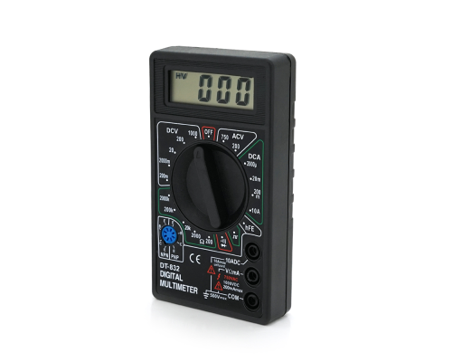 Мультиметр DT-832, Вимірювання: V, A, R, 150г, 120*68*23mm, Q10