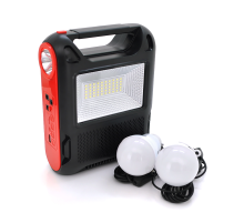 Ліхтар переносний JY-108+Solar+FM+TF, 50 SMD LED+1 COB, 2 лампи дод. освітлення, 2 режими, заряд від 5V, батарея 3*18650, Box