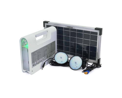 Портативний ліхтар BRAZZERS BRPF-CF80/18, Solar panel 18W, LiFePO4 - 80Wh, DC: 2x3.2V, USB:: 1x5V/2A, 2x6W Led лампи 1м, 9W вбудований ліхтар, BOX, Q6