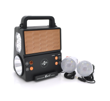 Ліхтар переносний KENSA FP-05-W-S-L+Solar+FM+MP3+Bluetooth+AUX, 2 лампи дод. освітлення, 2 режими, заряд від 5V, батарея 2*18650, Box