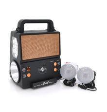 Ліхтар переносний KENSA FP-05-W-S-L+Solar+FM+MP3+Bluetooth+AUX, 2 лампи дод. освітлення, 2 режими, заряд від 5V, батарея 2*18650, Box
