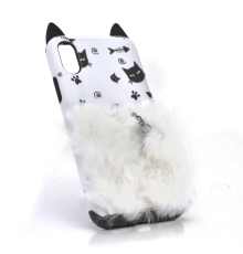 Накладка Кот пушистый хвост (смарт кольцо) iPhone X