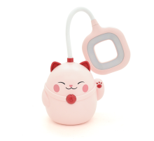 Гнучка настільна лампа PINK CAT з органайзером СS-290-3, 2 режими, 4,2V 600mAh. 3 години роботи, 42см, 200гр, Box