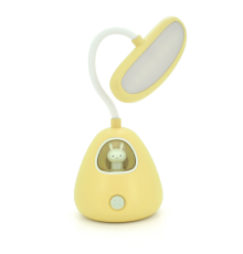Гнучка настільна лампа-нічник RABBIT LD-3053, 3 режими, 4,2V 300mAh. microUSB, 3 години роботи, 25см, 200гр, Yellow, Box