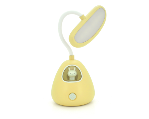 Гнучка настільна лампа-нічник RABBIT LD-3053, 3 режими, 4,2V 300mAh. microUSB, 3 години роботи, 25см, 200гр, Yellow, Box