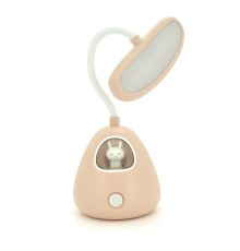 Гнучка настільна лампа-нічник RABBIT LD-3053, 3 режими, 4,2V 300mAh. microUSB, 3 години роботи, 25см, 200гр, Pink, Box