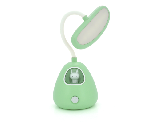 Гнучка настільна лампа-нічник RABBIT LD-3053, 3 режими, 4,2V 300mAh. microUSB, 3 години роботи, 25см, 200гр, Green, Box