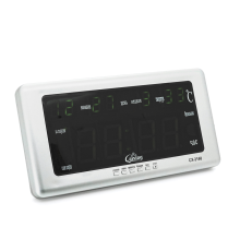 Настінний годинник VST-2168, з календарем та термометром, Green, Box