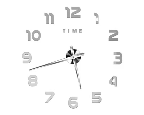 Настінний 3D годинник ZH172510, 90cm, Silver