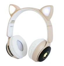 Дитячі навушники бездротові "Wireless earphone ST77M" Бежеві, навушники з вушками Бежевий