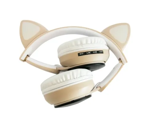 Дитячі навушники бездротові "Wireless earphone ST77M" Бежеві, навушники з вушками Бежевий