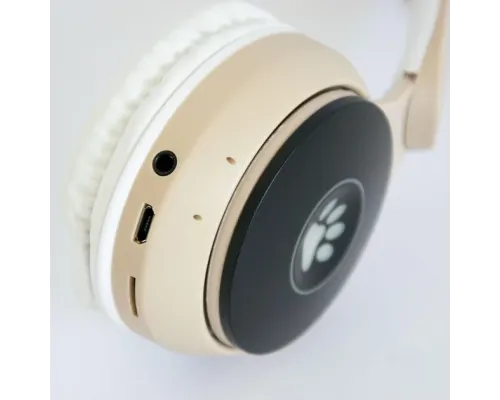 Дитячі навушники бездротові "Wireless earphone ST77M" Бежеві, навушники з вушками Бежевий