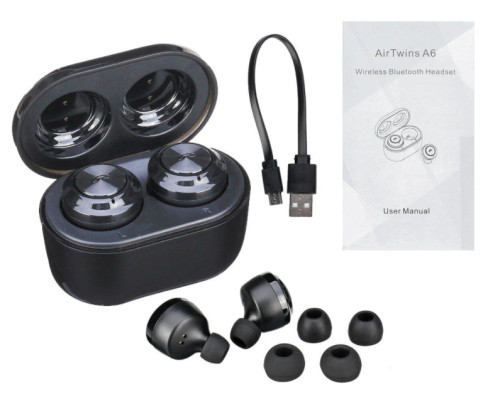 Бездротові вакуумні Bluetooth-навушники Air Twins A6 TWS гарнітура з боксом для заряджання