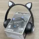 Бездротові навушники з котячими вушками та RGB-підсвіткою FM-радіо, micro SD Cat MZ-023 Чорні