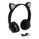Бездротові дитячі Bluetooth-навушники з вушками та підсвіткою Cat-23M Чорний
